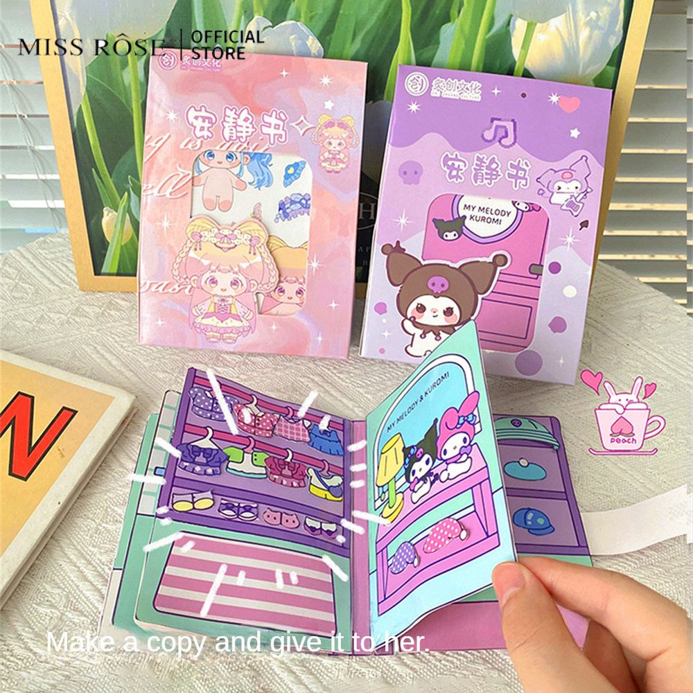 HOT！ New New New Cute Sanrio Sticker Game Yên Tĩnh Cuốn Sách Vui Vẻ Tự Làm Cô Gái Anime Đồ Quà Tặng Đồ Trẻ Em