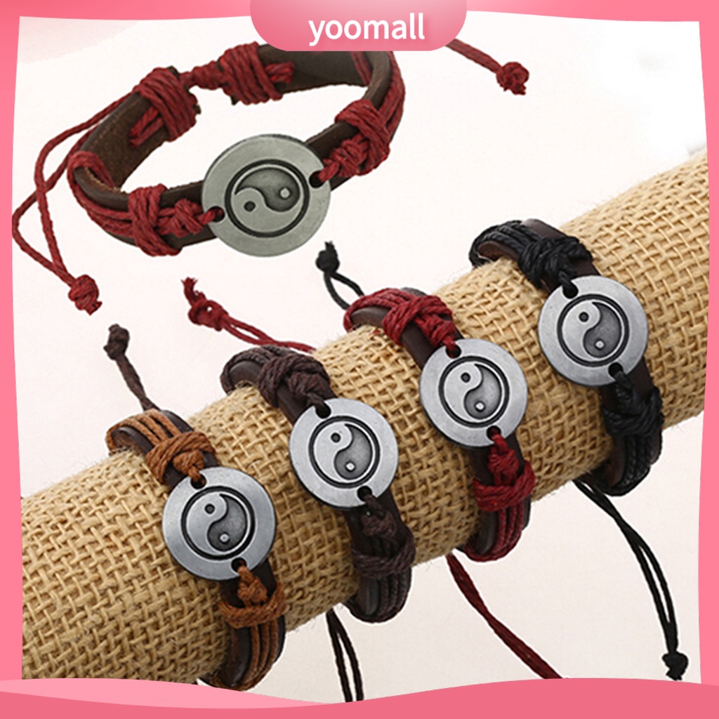 Vòng Tay Dây Giả Da Nhiều Lớp Unisex