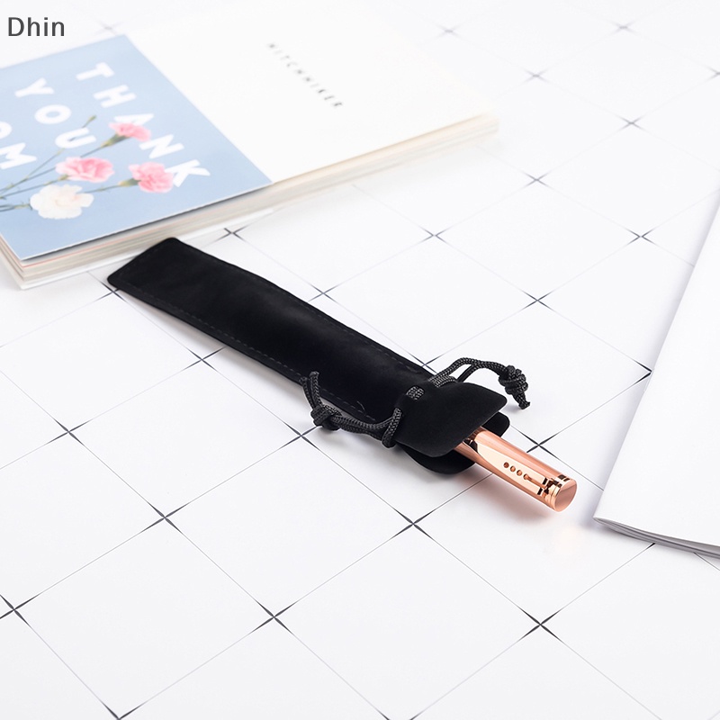[Dhin] 5 Pieces/Lot Velvet Drawstring Pen Bag Pouch Small Cloth Pencil Case For One Pen COD