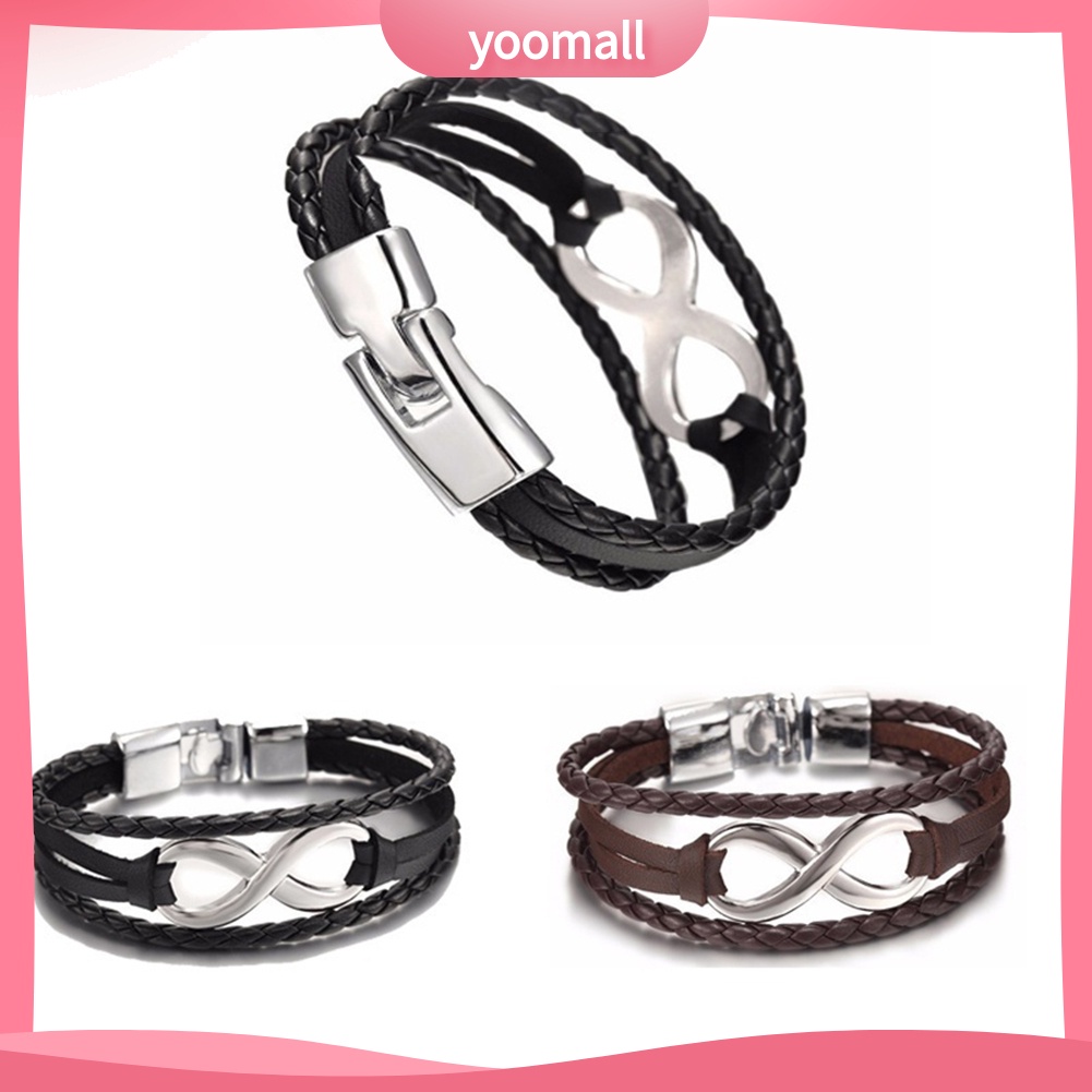 Vòng Tay Dây Da Bện Thời Trang Cho Nữ