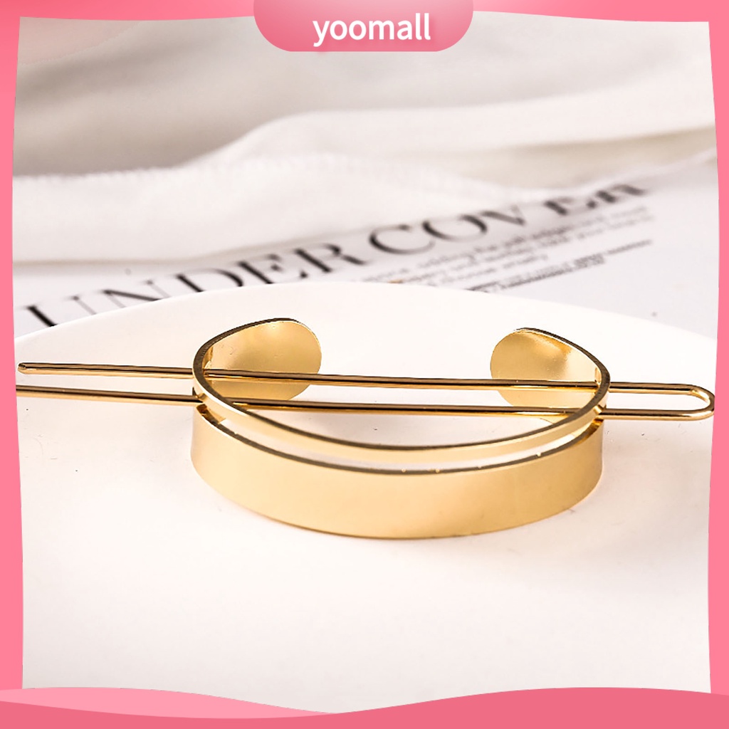 Kẹp Tóc Hình Lông Vũ Tròn Bằng Hợp Kim Chống Trượt