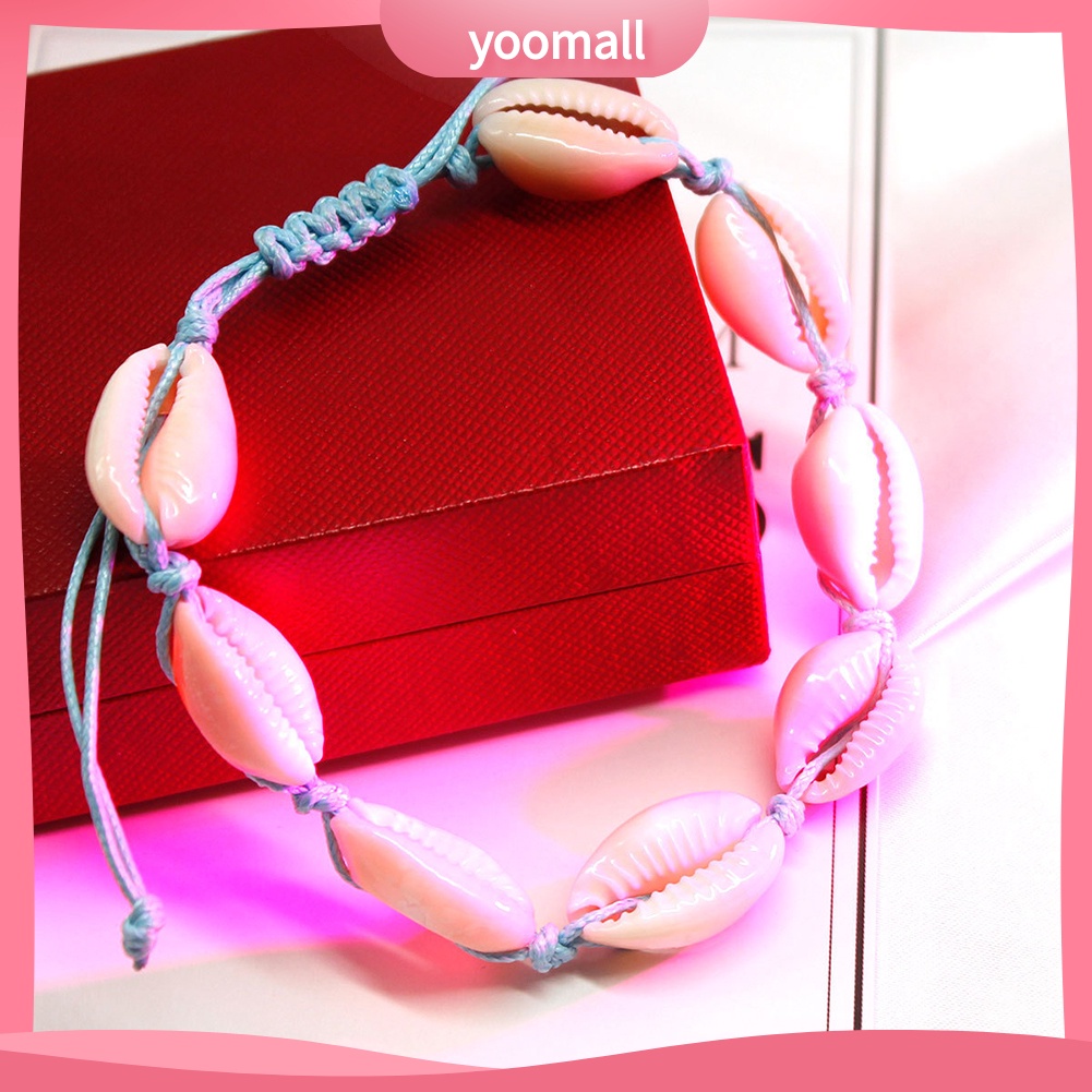 Lắc Chân Bện Dây Đính Vỏ Sò Thủ Công Thời Trang Đi Biển Cho Nữ