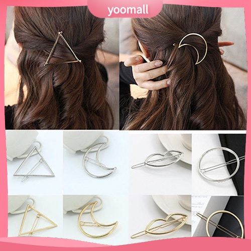 Kẹp Tóc Tam Giác Tông Vàng / Bạc Thời Trang Cho Nữ