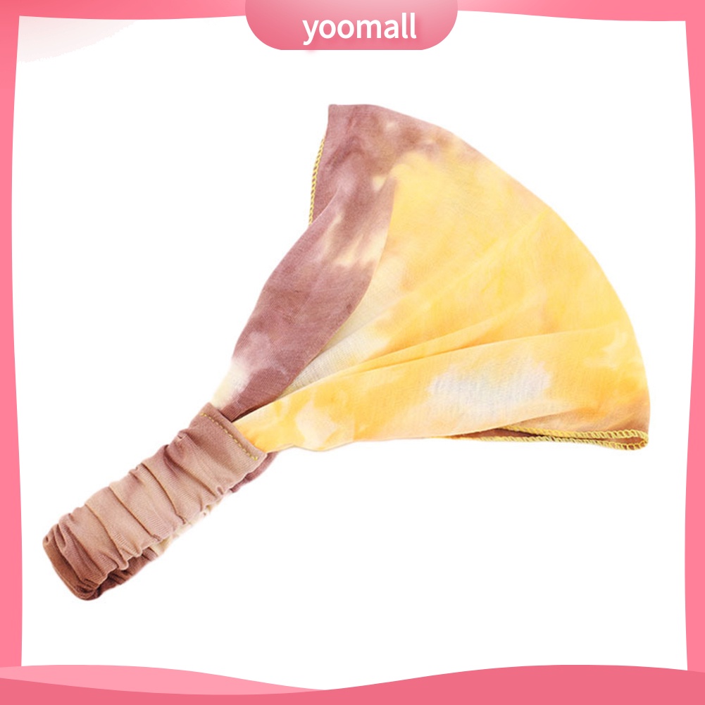 Băng Đô Bản Rộng Co Giãn Nhuộm Màu Phong Cách Boho Cho Nữ