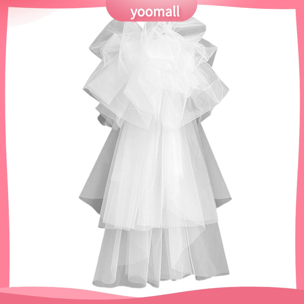 [YM] Mạng Che Mặt Cô Dâu Hai Lớp Lưới Màu Trắng Phong Cách Hàn Quốc Tinh Tế Dùng Làm Đạo Cụ Chụp