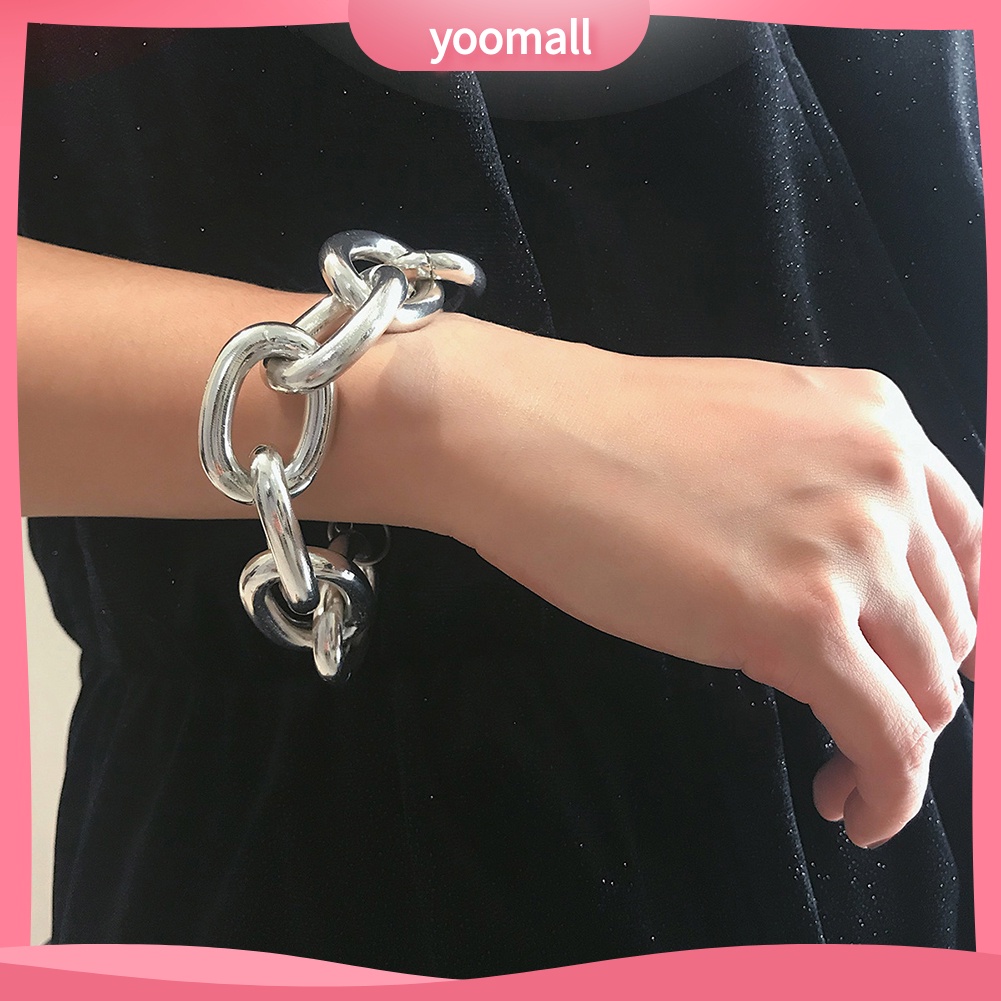 [YM] Vòng Cổ Choker Dây Xích Bóng Mắt Xích Lớn Trang Trí Phong Cách Punk Dành Cho Nữ