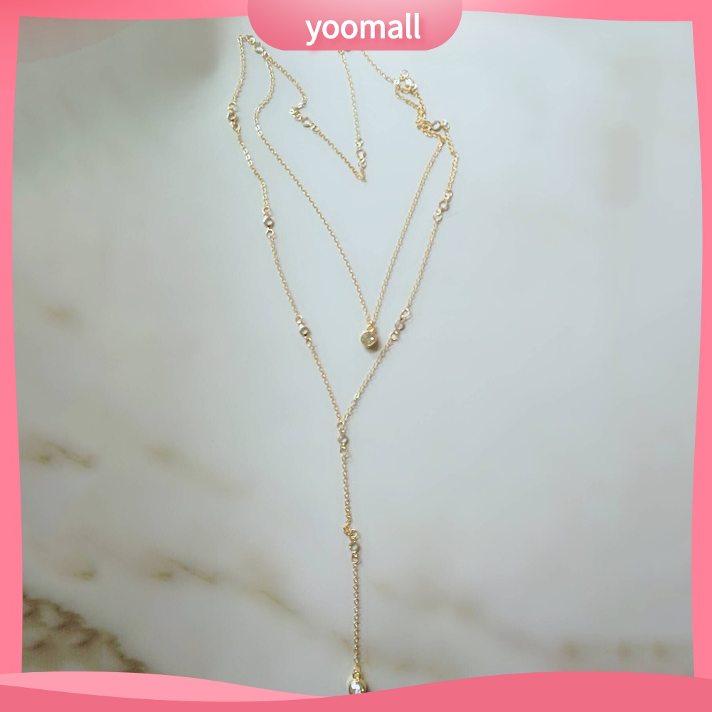 [YM] Vòng cổ Body Chain Dáng Dài Đính Kim Cương Giả Trang Sức Cho Cô Dâu Trong Tiệc Cưới
