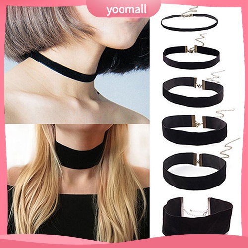 Vòng Cổ Choker Dây Nhung Đen Đơn Giản Phong Cách Gothic Cổ Điển Dành Cho Nữ