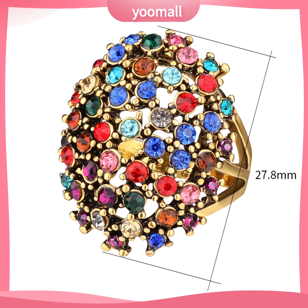 Nhẫn Đính Đá Hình Oval Nhiều Màu Sang Trọng Cho Nữ