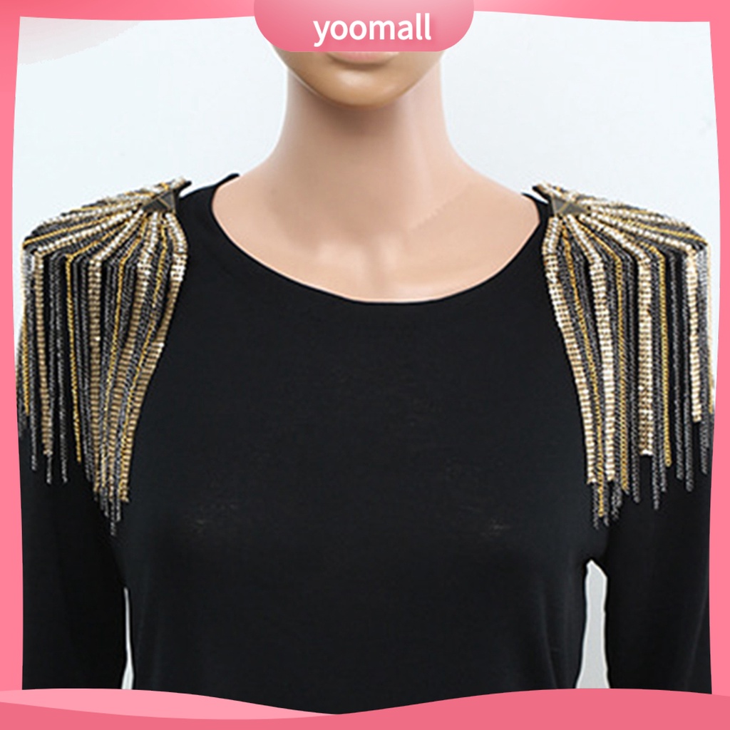 Ghim Cài Áo Kim Loại Đính Đá Phối Tua Rua Dài Thanh Lịch Cho Nam Nữ