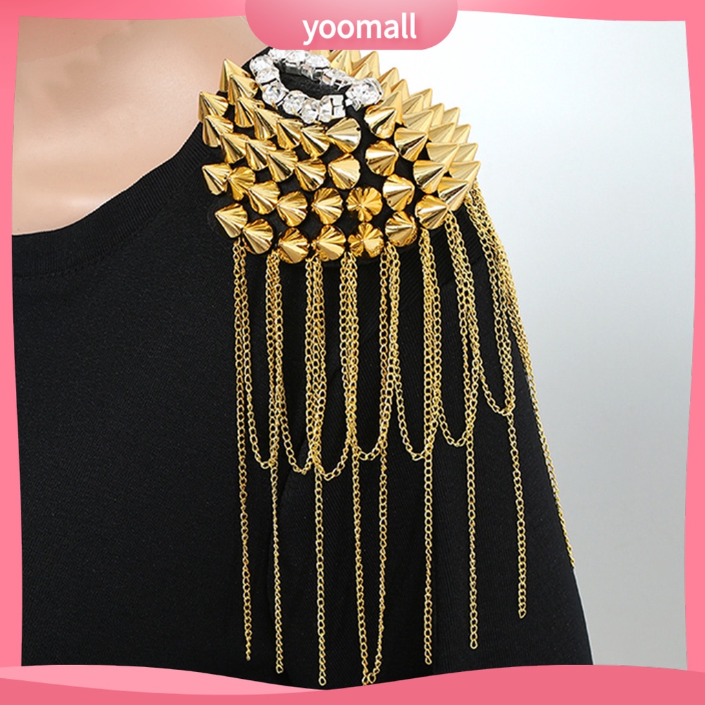 Ghim Cài Áo Dây Xích Tua Rua Đính Đá Lấp Lánh Sang Trọng Cho Nữ