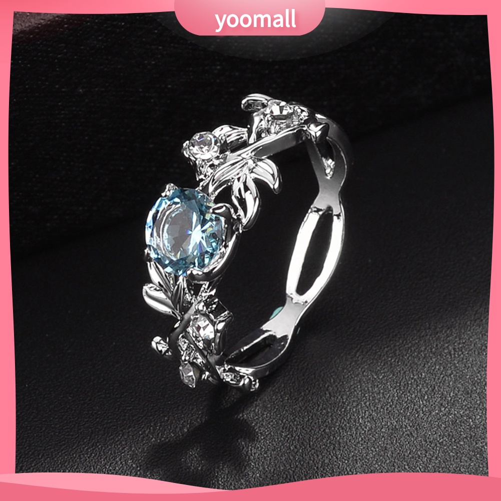 Nhẫn Hình Chiếc Lá Đính Đá Thời Trang Dành Cho Nữ