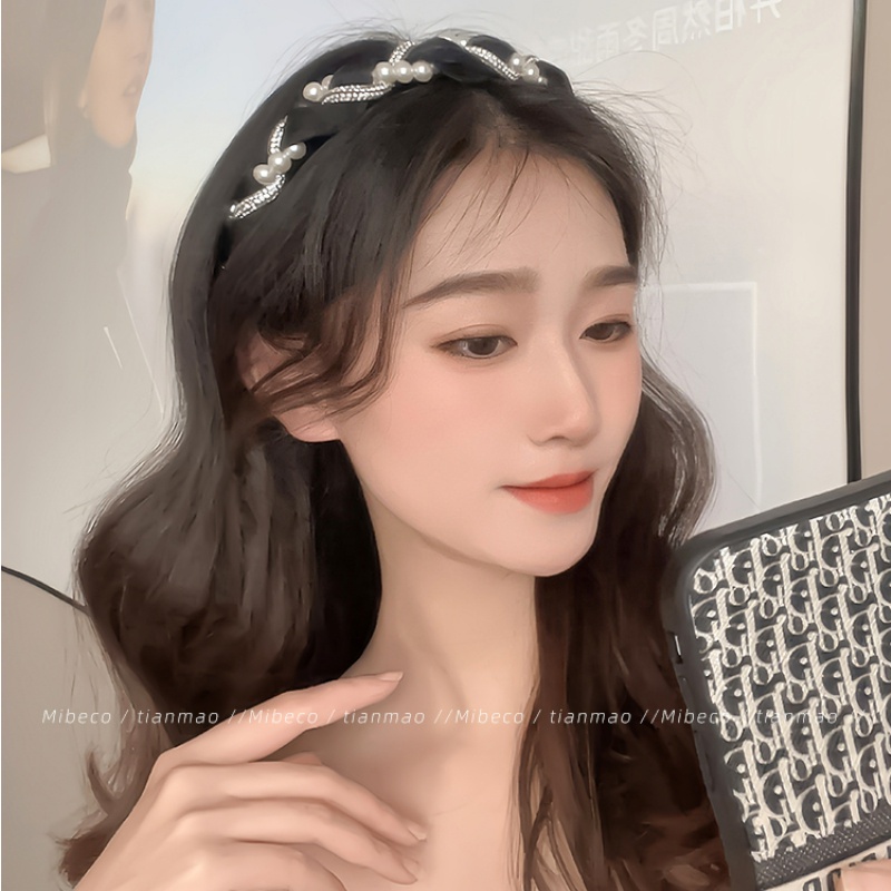 Băng Đô Cài Tóc Đính Hạt Ngọc Trai Thời Trang Hàn Quốc Cho Nữ