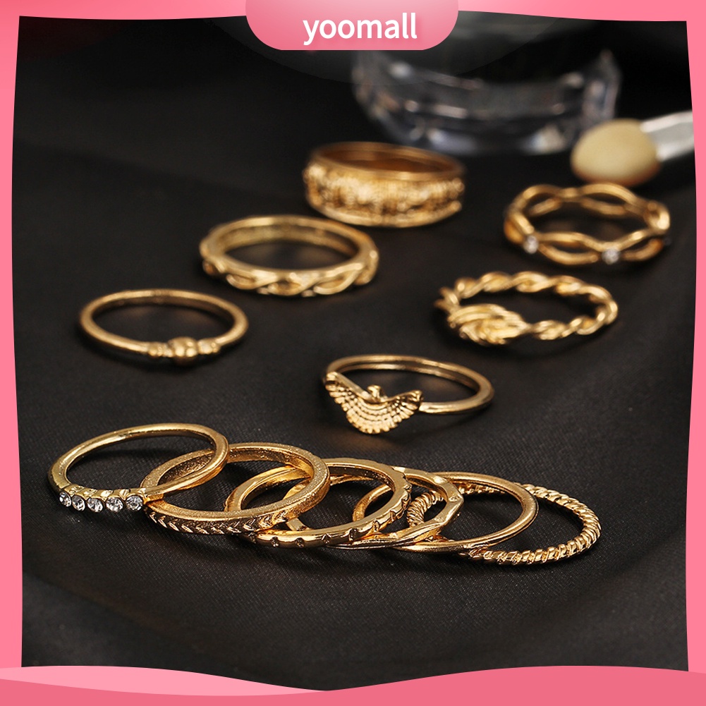 Set 12 Nhẫn Đeo Khớp Ngón Tay Phong Cách Retro