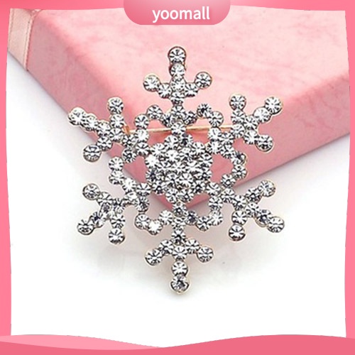 Ghim Cài Áo Hình Bông Tuyết Đính Đá Nhân Tạo Thời Trang