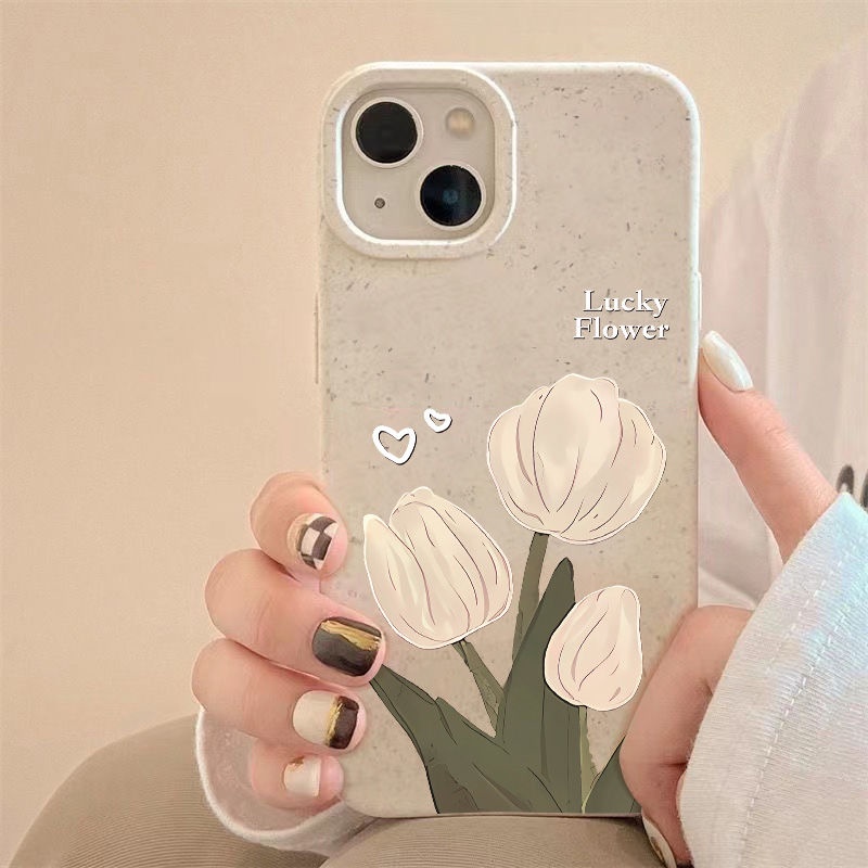Ốp Điện Thoại Mềm Chống Sốc In Hình Hoa Tulip Cho Iphone 14promax 13 12 11 7 8plus