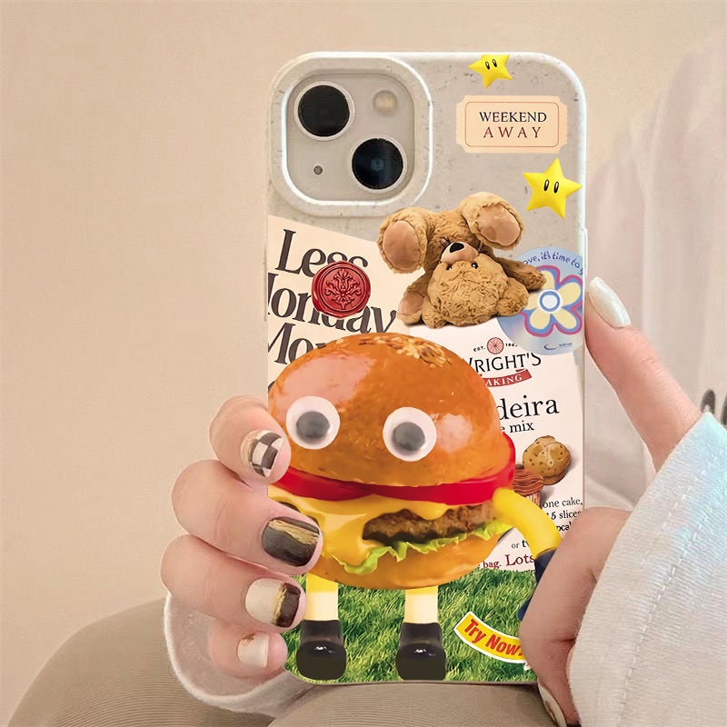 Ốp Điện Thoại Dẻo Họa Tiết Bánh Burger Đơn Giản Vui Nhộn Chống Sốc Cho Iphone12max13 8 14pro7 plus11 Apple 0PIQ