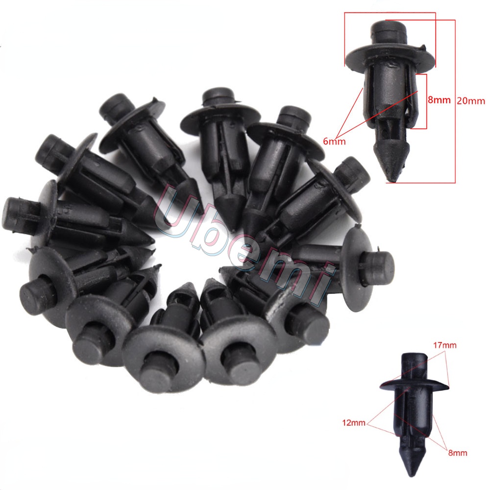 1 Kẹp Nhựa 6 / 8mm Màu Đen Cho Xe Hơi Xe Máy Suzuki