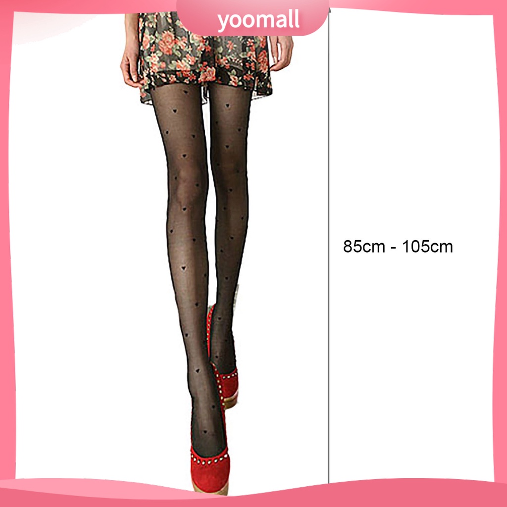 [YM] Quần Tất Jacquard Họa Tiết Trái Tim Phong Cách Jacquard Thời Trang Nữ