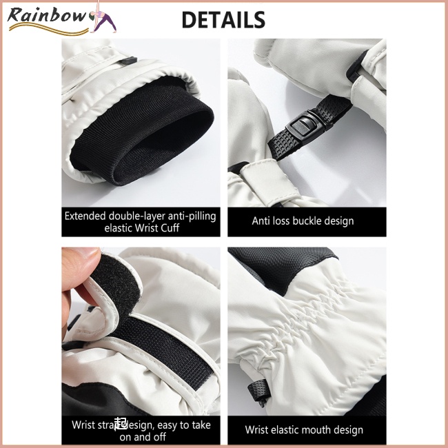 1 Đôi Găng Tay Trượt Tuyết Giữ Ấm Chống Thấm Nước Chống Trượt Dùng Màn Hình Cảm Ứng Dành Cho Nam Nữ