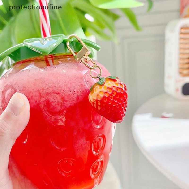 Bình Nước PR3VN 500ml Có Ống Hút Hình Trái Dâu Dễ Thương