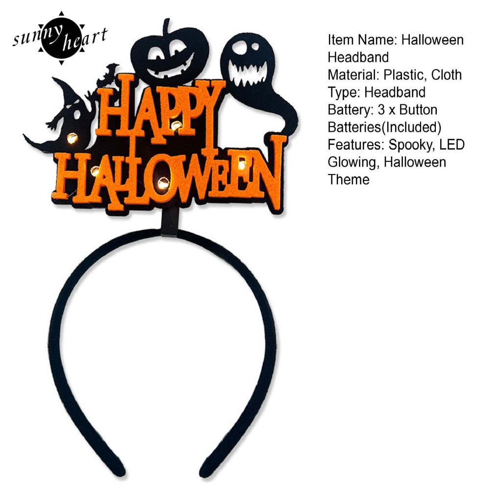 Sunnyheart Quà Tặng Sáng Tạo Cho Halloween Băng Đô Có Đèn LED Hình Bàn Tay Mèo Đen Cổ Điển