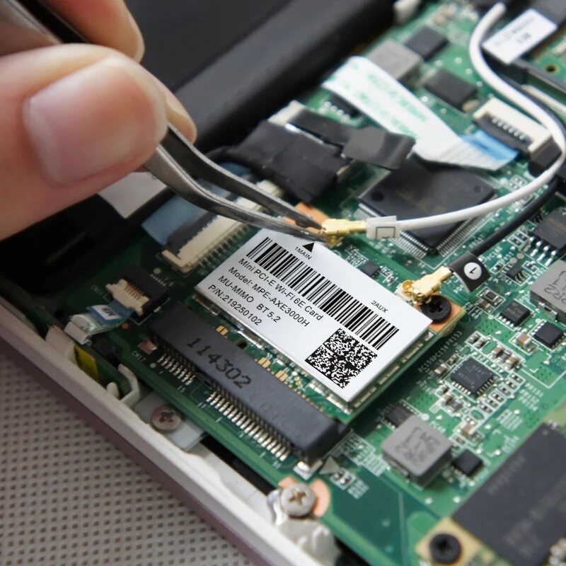 Card WiFi 6E AX210HMW PCI-E Cho Intel AX210 5374Mbps Bluetooth 5.3 802.11A 2.4G / 5G / 6G WiFi 6 AX200