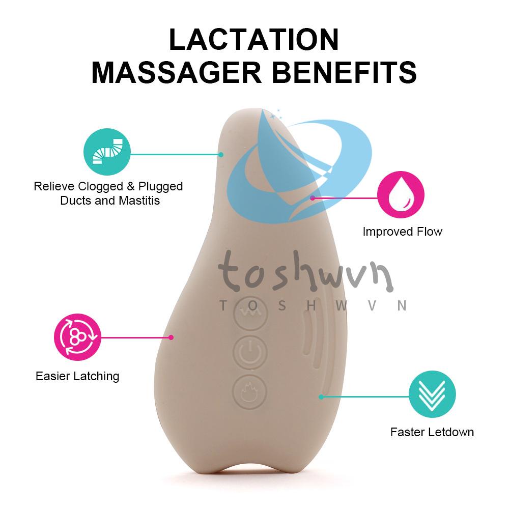 Máy Mát Xa Ngực Bằng Silicon Mềm + Rung Giúp Làm Ấm Cho Mẹ Bầu