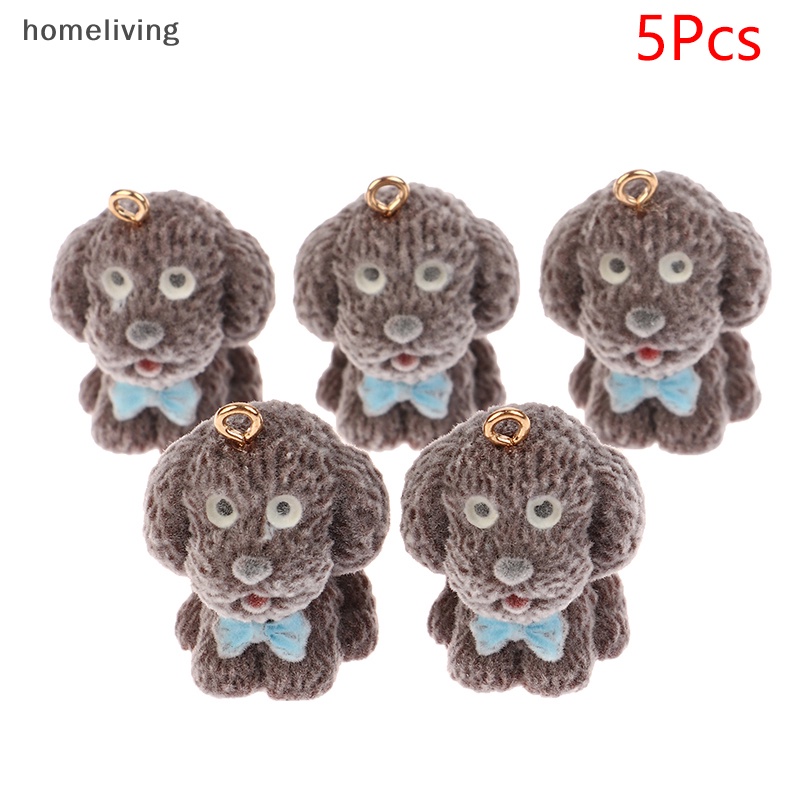 Bộ 5 Móc Khóa / Dây Chuyền / Vòng Tay Hình Chú Chó Hoạt Hình Dễ Thương DIY