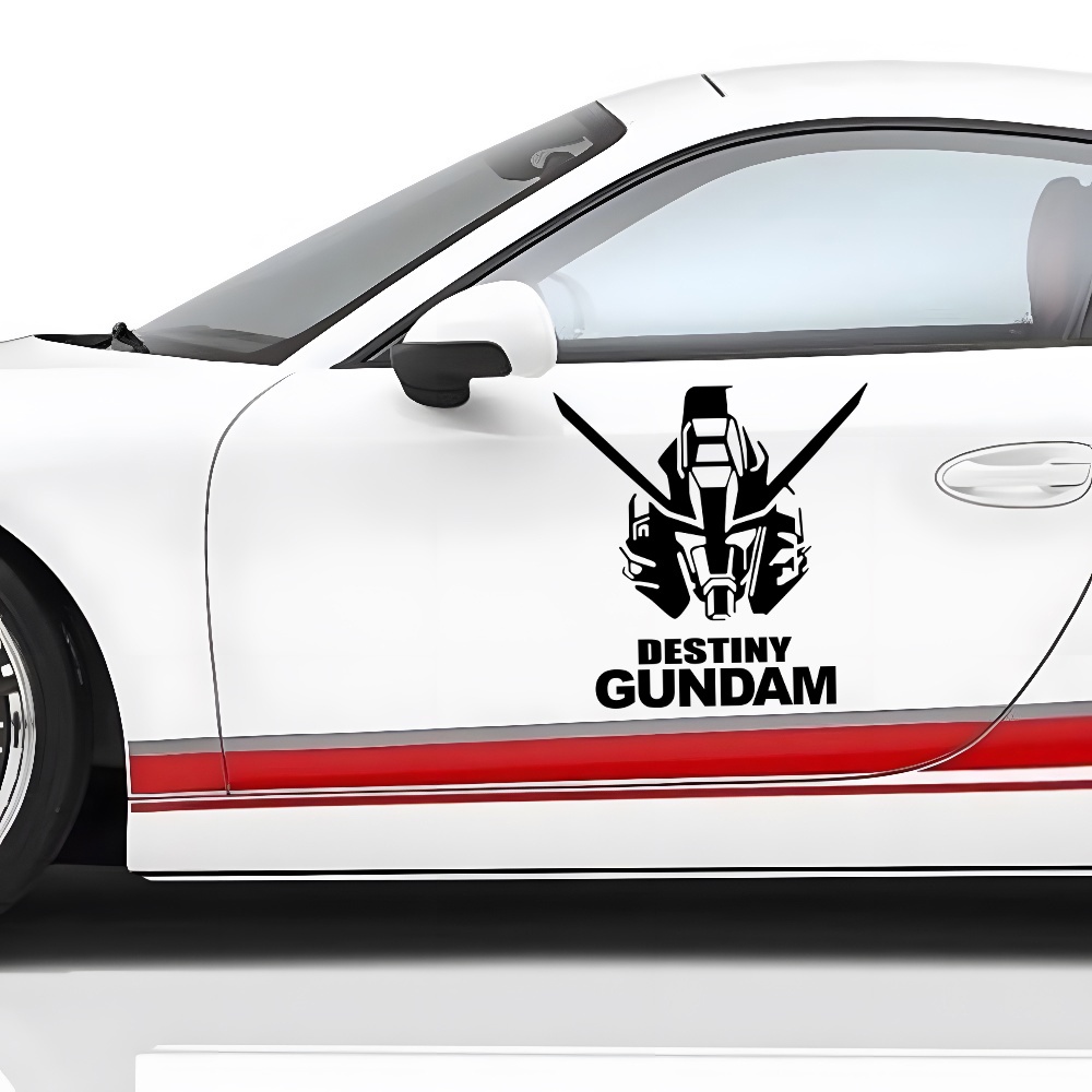 Sticker Dán Trang Trí Kính Chắn Gió Xe Hơi Hình GUNDAM Mobile Suit Nhật Bản