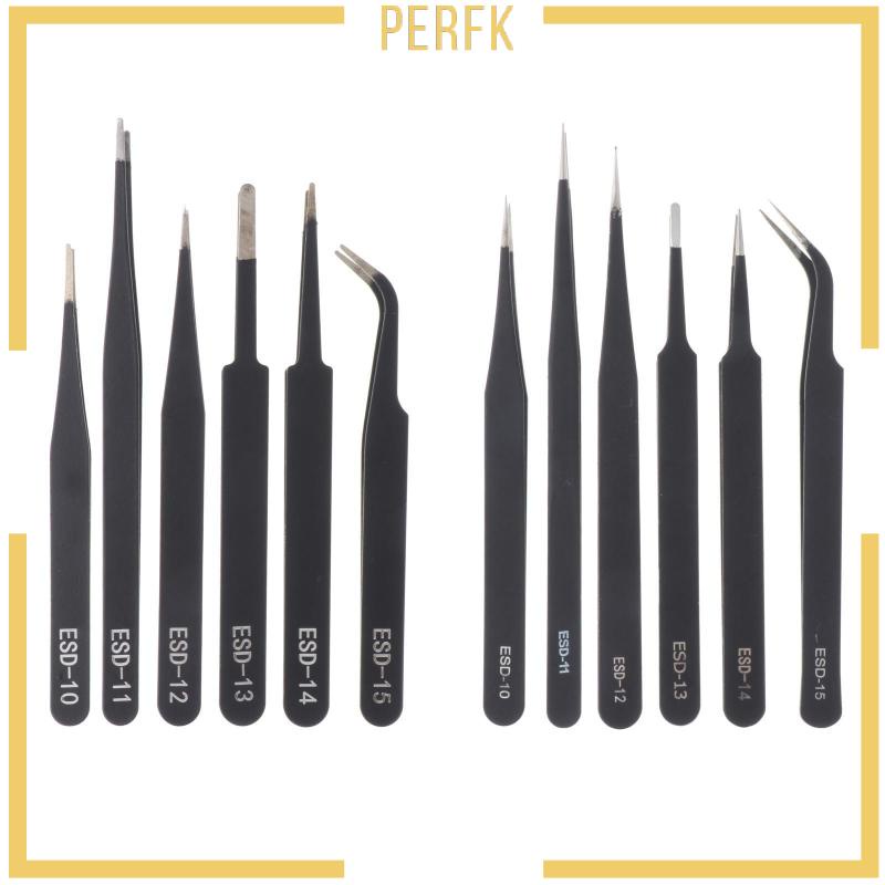 Set 6 Nhíp Gắp Bằng Thép Không Gỉ Chuyên Dụng Cho Thợ Sửa Chữa Điện