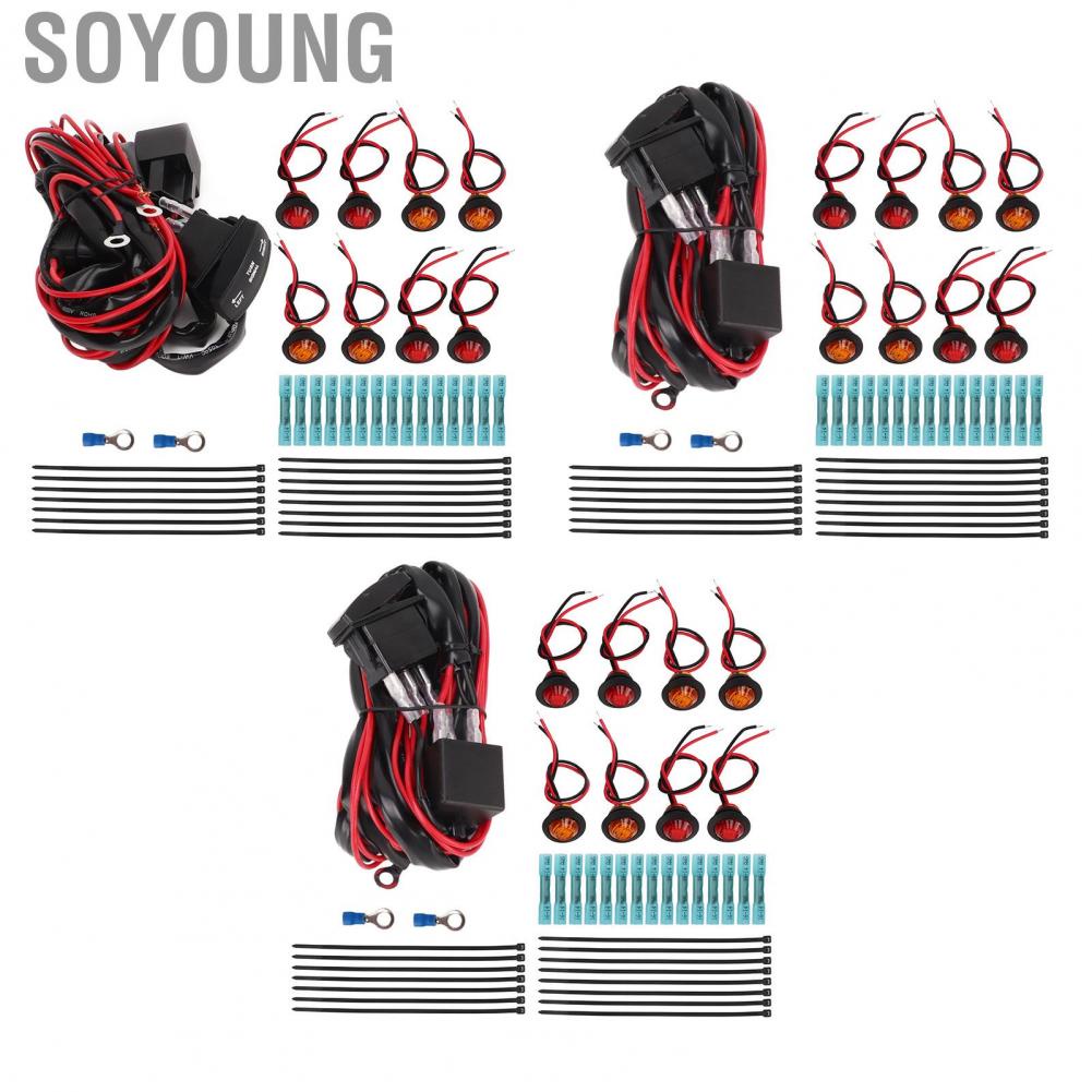 Soyoung UTV Turn Signal Rocker Switch  Aging Flasher Relay Harness for Golf Cart