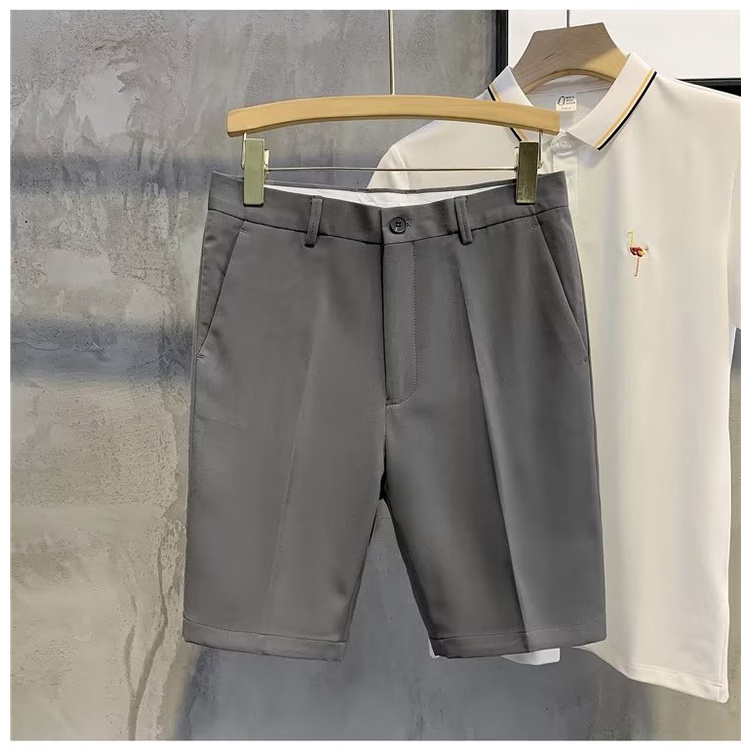 Quần Short Màu Trơn Không Sắt Dáng Ôm Phong Cách Sang Trọng Thời Trang Cho Nam