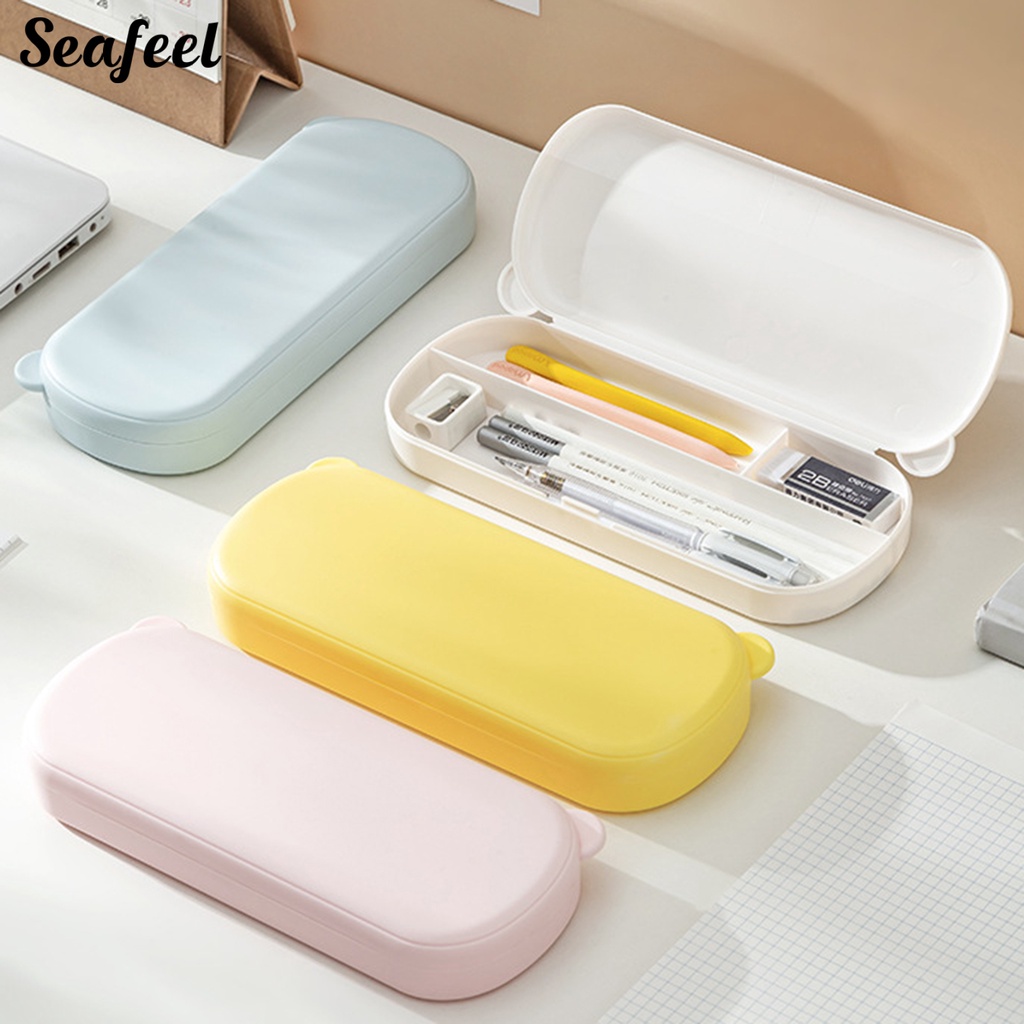 Hộp Đựng Bút Dạng Thạch Nhiều Ngăn Đa Năng Hình Gấu Hoạt Hình Tiết Kiệm Không Gian Cho Trẻ Em