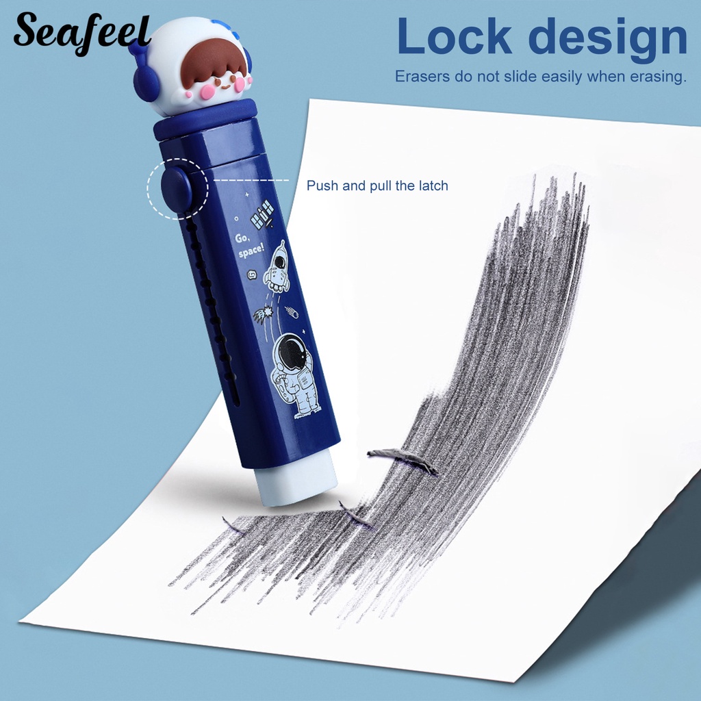 1 Bộ Tẩy Bút Chì Thay Thế Kèm Lõi Tẩy Hình Hoạt Hình Cho Bé