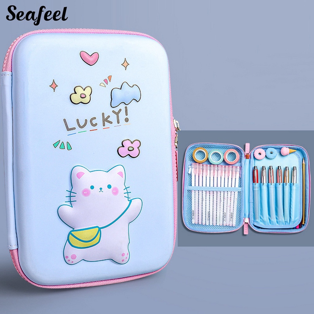 Túi Đựng Bút Chì Sức Chứa Lớn Bền Bỉ Chống Nước In Họa Tiết Hoạt Hình