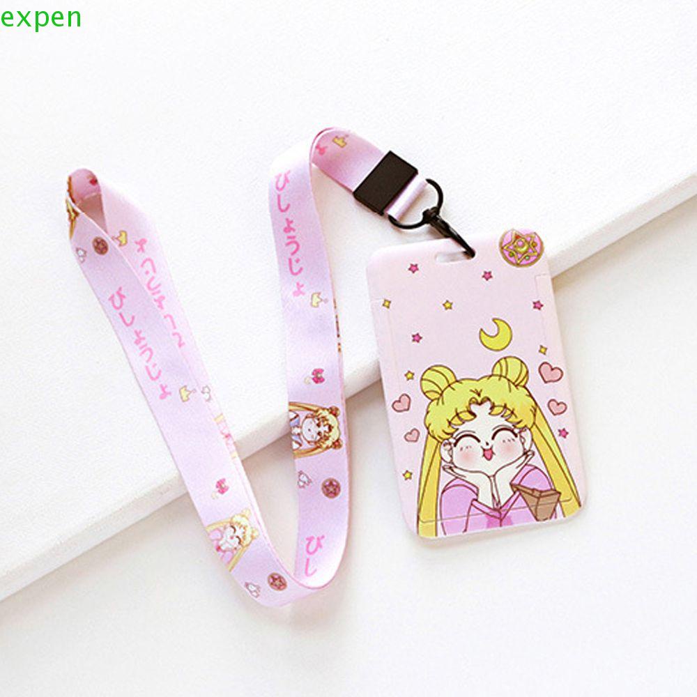 EXPEN Vỏ Bọc Thẻ Tín Dụng / Móc Khóa Họa Tiết Hoạt Hình Dễ Thương Kèm Dây Đeo Tiện Dụng