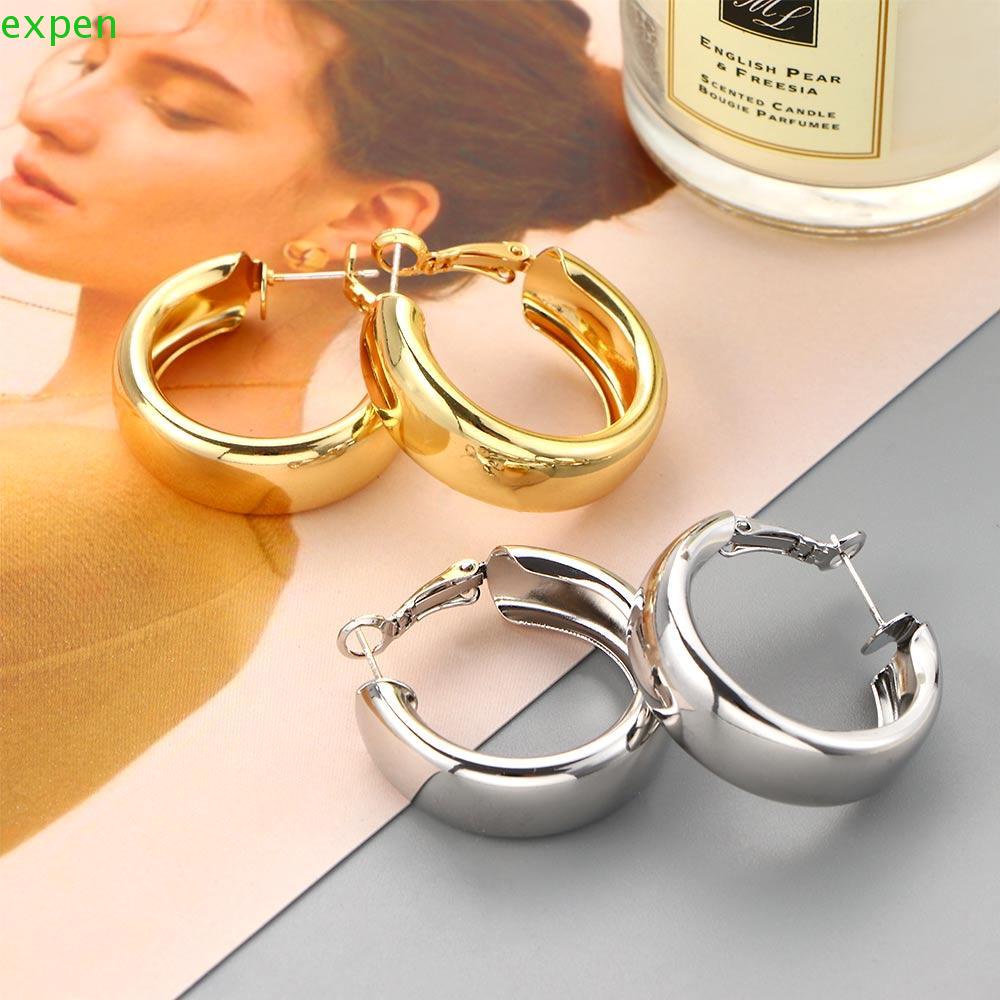 EXPEN Bông Tai Dạng Xỏ Hình Giọt Nước Phong Cách Hiphop Tối Giản Thời Trang Cho Nữ