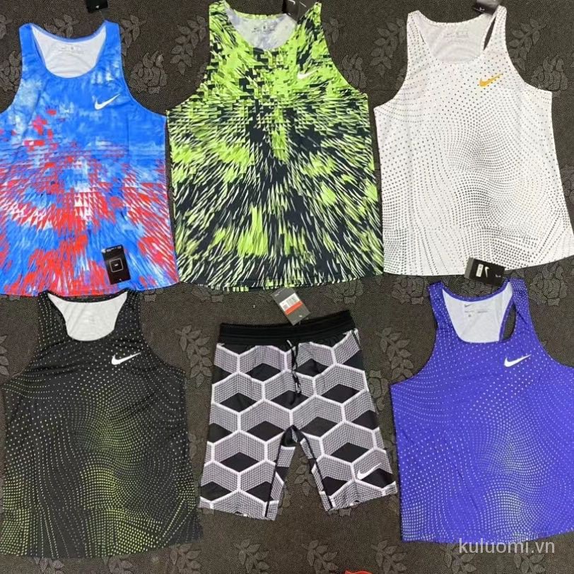 Bộ Đồ Thể Thao Áo Sát Nách Phối Quần Legging Ngắn Co Giãn Khô Thoáng Nhanh Đính Kim Cương Giả Kenyan Thích Hợp Chạy Marathon