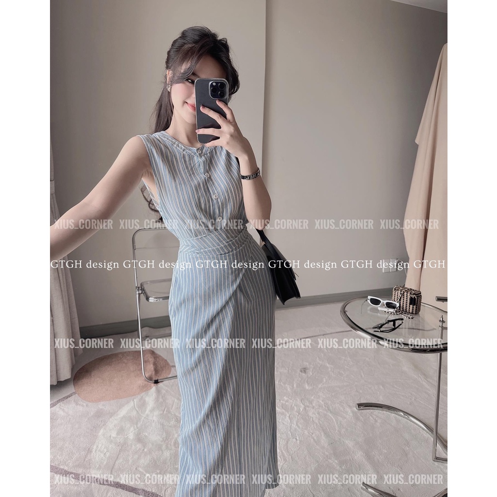 Siuu phẩm váy kẻ xoắn eo so hott Size SM hàng QC