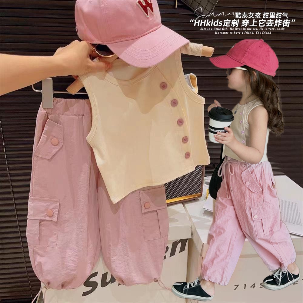 Áo Thun Sát Nách Dáng Tròn Phong Cách Hàn Quốc Thời Trang Mùa Hè Mới Cho Bé Gái