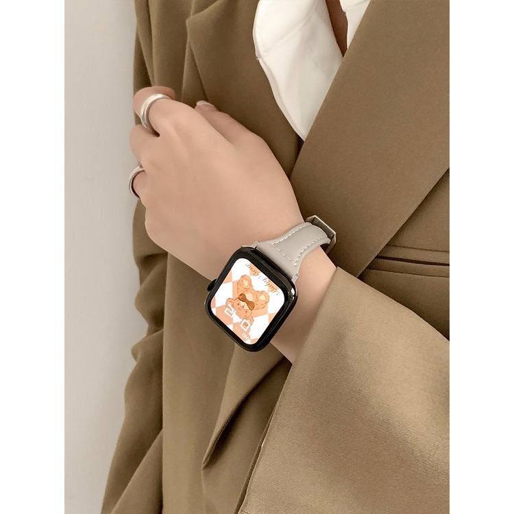 Dây Đeo Thay Thế Chất Liệu Da Màu Trơn Cho Xiaomi Redmi Watch 3 Active Mi Watch lite 3