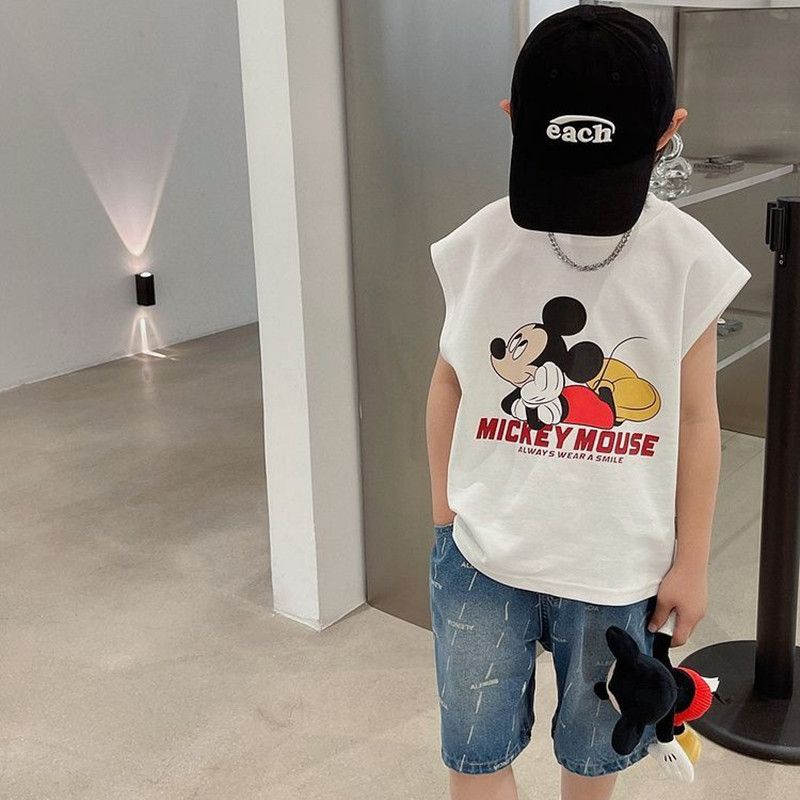 Yidanl Mới Áo Thun Không Tay 100% Cotton Cho Bé Trai