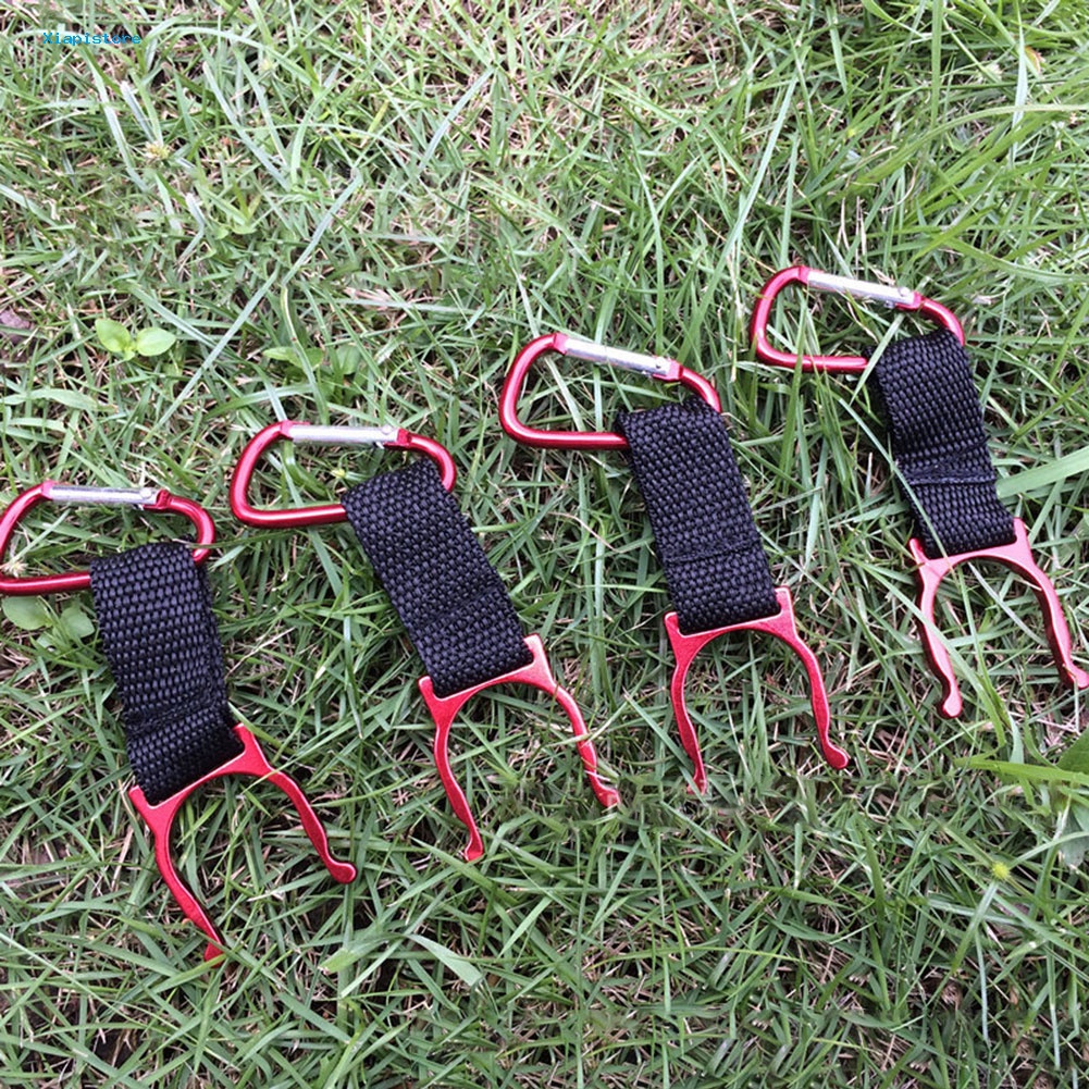 Set 6 Giá Đỡ Bình Nước Có Móc Kẹp Tiện Dụng Khi Đi Cắm Trại / Leo Núi