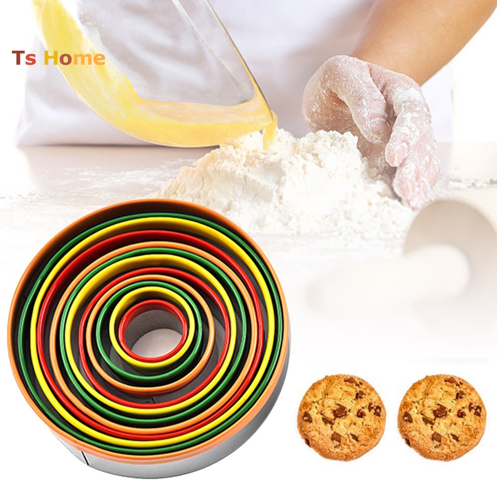 Set 12 Khuôn Tròn Làm Bánh Quy Bằng Thép Không Gỉ