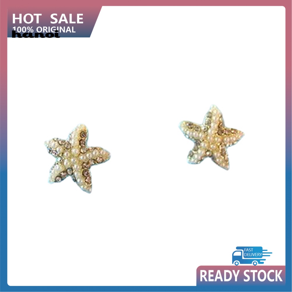 Bông Tai Sao Biển Đính Ngọc Trai Nhân Tạo Thời Trang