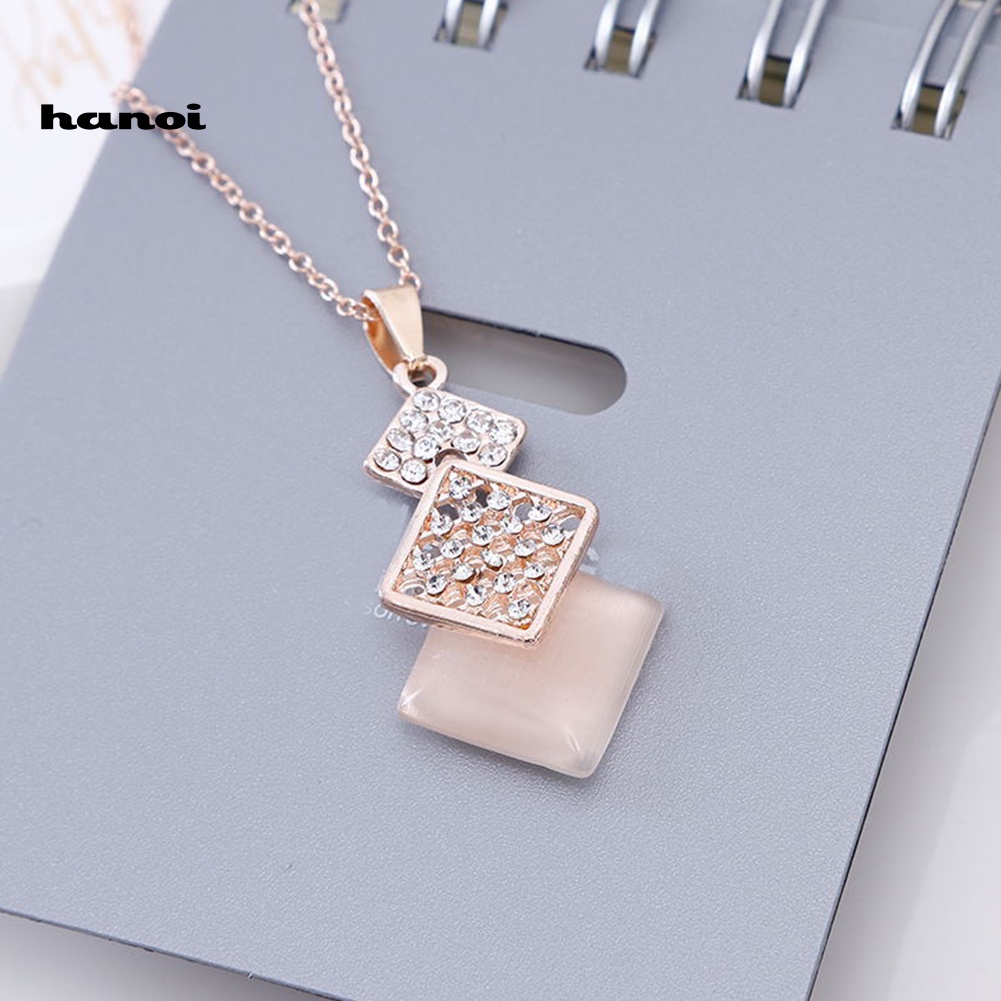 Set Vòng cổ + Bông Tai ĐíNh NgọC MắT MèO Giả ThờI Trang Cho