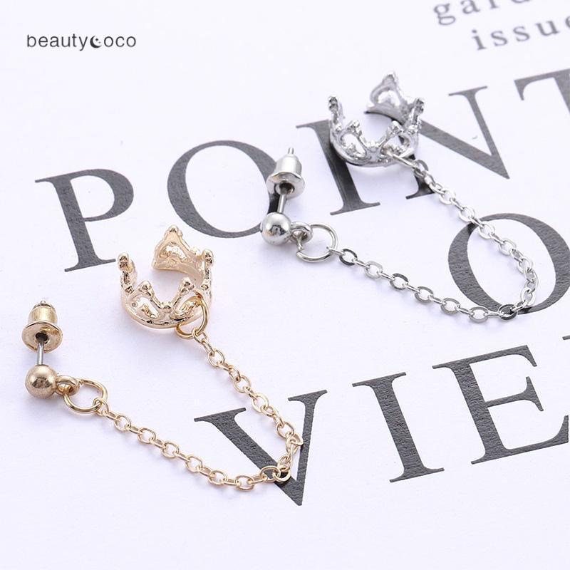 Beautycoco🍊Hoa Tai Hình Vương Miện Đính Đá Nhân Tạo Thời Trang