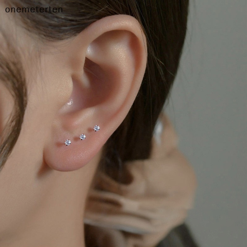 1 Bông Tai Thép Titan Đính Đá Zircon Mới Cho Nữ