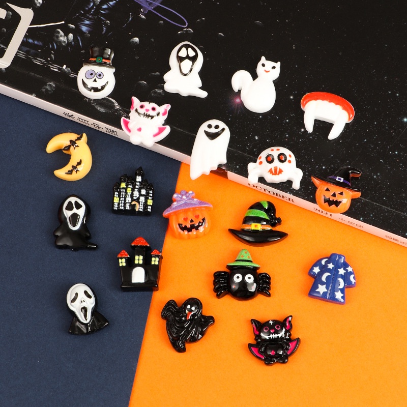 Đồ Chơi Hình Đầu Lâu / Bí Ngô / Ma Cà Rồng Mini Bằng Resin Dễ Thương Trang Trí Halloween